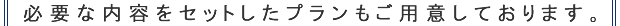 必要な内容をセットしたプランもご用意しております。